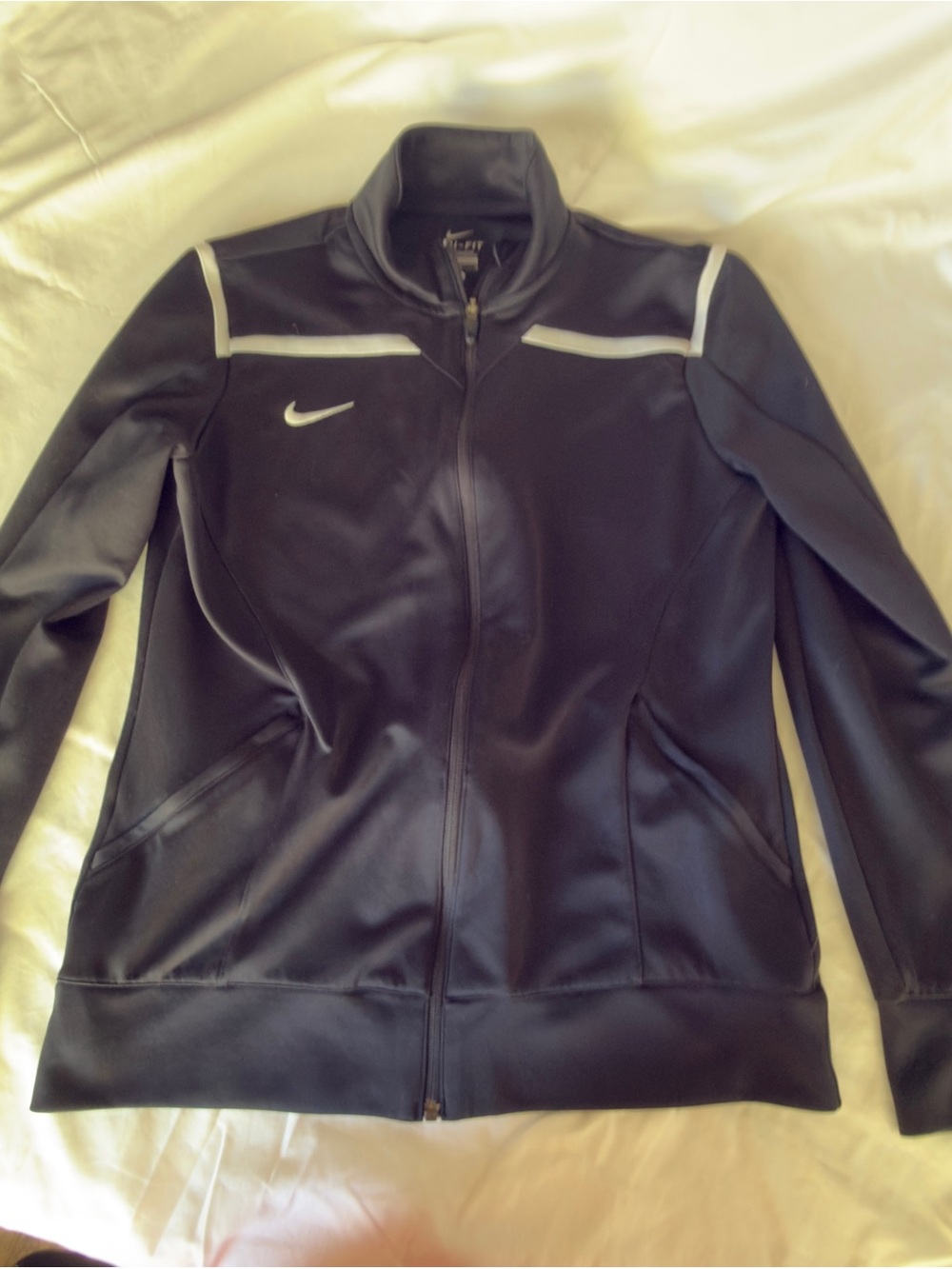 Nike Women's Black Full Zip Track Jacket Size Small Gray Reflective
Athletic Y2K